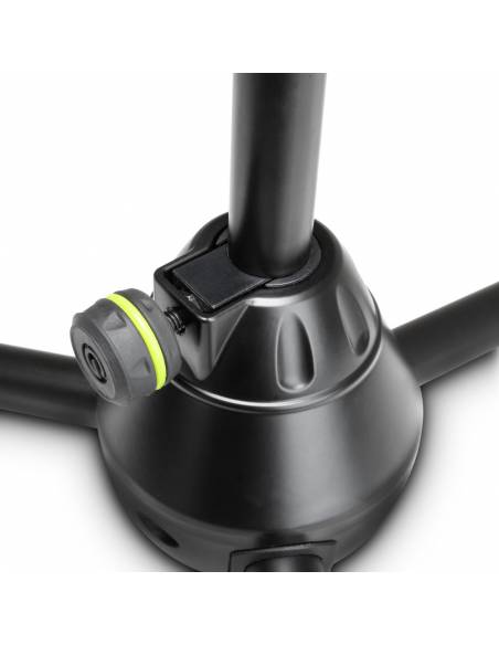 Gravity MS 4222 B - Pie de micrófono corto con trípode y brazo jirafa telescópico de 2 puntos de ajuste negro