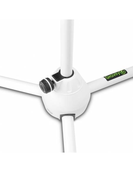 Gravity MS 4322 W - Pie de micrófono con trípode y brazo jirafa telescópico de 2 puntos de ajuste blanco