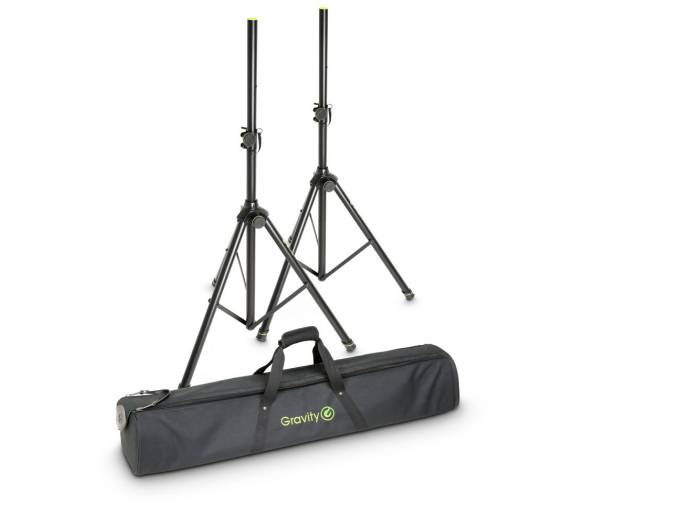 Gravity SS 5211 B SET 1 - Set 2 soportes de aluminio para altavoces con bolsa de transporte