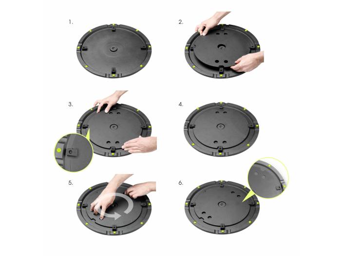 Gravity SSP WB SET 1 W - Soporte de altavoz con base y placa de peso de hierro fundido, blanco