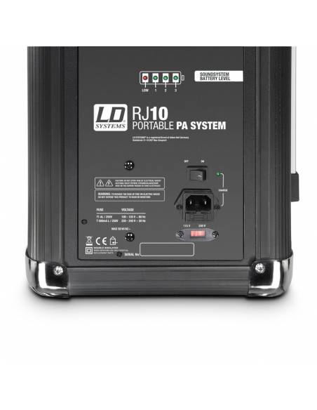 LD Systems Roadjack 10 - Altavoz Bluetooth alimentado por batería, con mezclador - 4