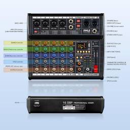 PYLE  PMX466 Mezcladora Controladora DJ de 6 canales con interfaz de grabación 2