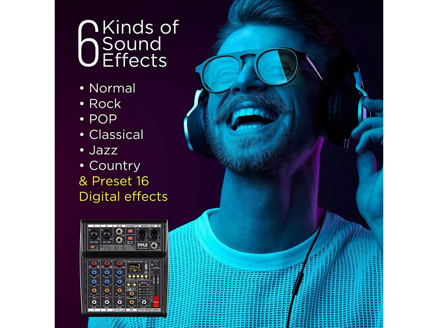 Pyle PMX464 Mesa de Directo de 4 canales - 7