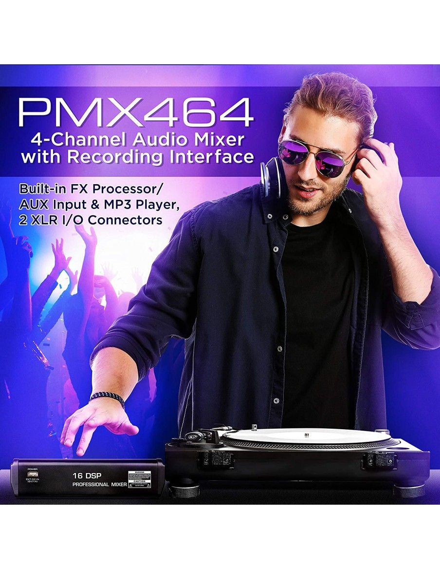 Pyle PMX464 Mesa de Directo de 4 canales - 10