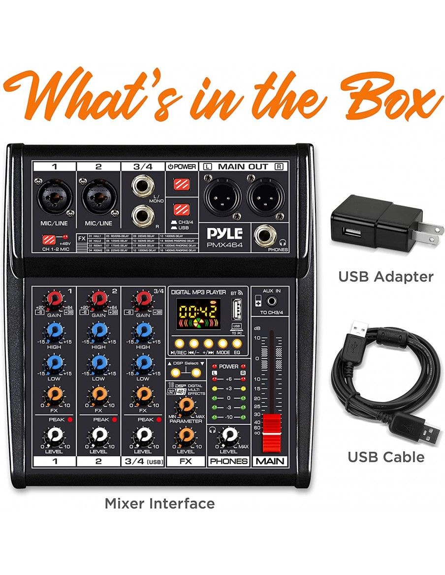 Pyle PMX464 Mesa de Directo de 4 canales - 11