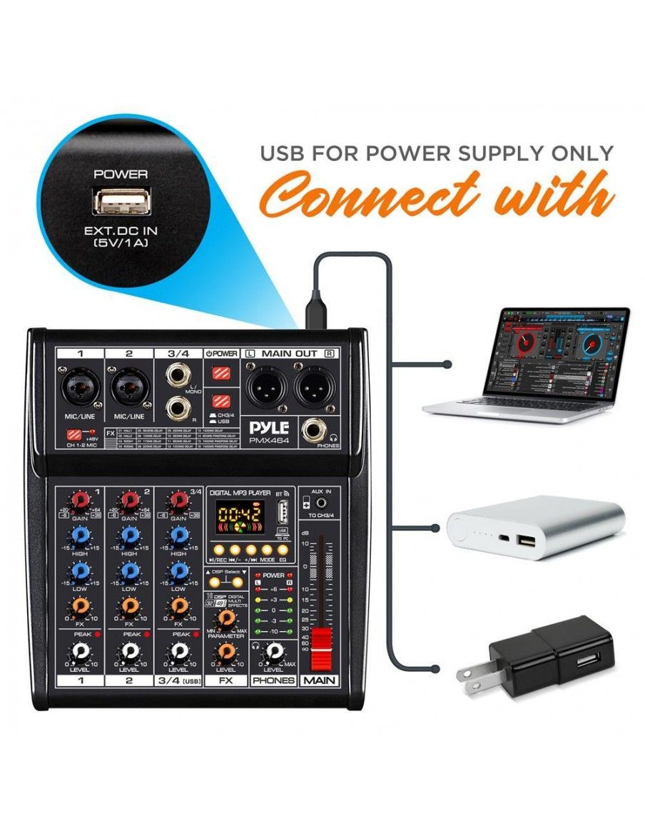 Pyle PMX464 Mesa de Directo de 4 canales - 13