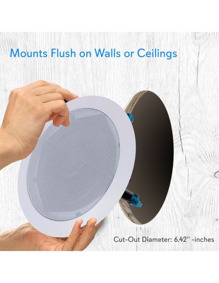 PYLE PDIC53T - Pareja de altavoces de techo de 5.25 pulgadas Linea de 100v y 8Ohm - 5