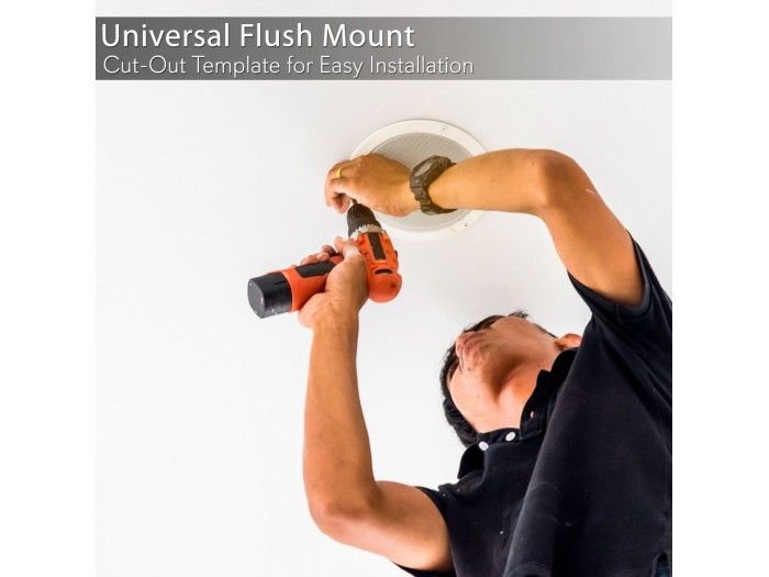 PYLE PDIC53T - Pareja de altavoces de techo de 5.25 pulgadas Linea de 100v y 8Ohm - 7