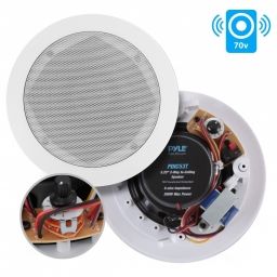 PYLE PDIC53T - Pareja de altavoces de techo de 5.25 pulgadas Linea de 100v y 8Ohm - 1 2