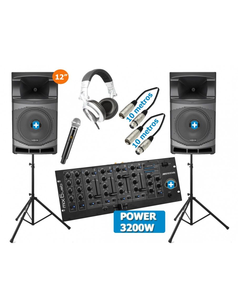 DENVER 12 COMPLET 3200W- EQUIPO DJ COMPLETO MA-12 - 2