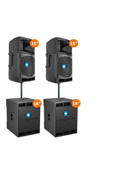 DENVER POWER DISCOSHOW 7200W -EQUIPO DE SONIDO 2X15" + 2 xSUB 18" - 1