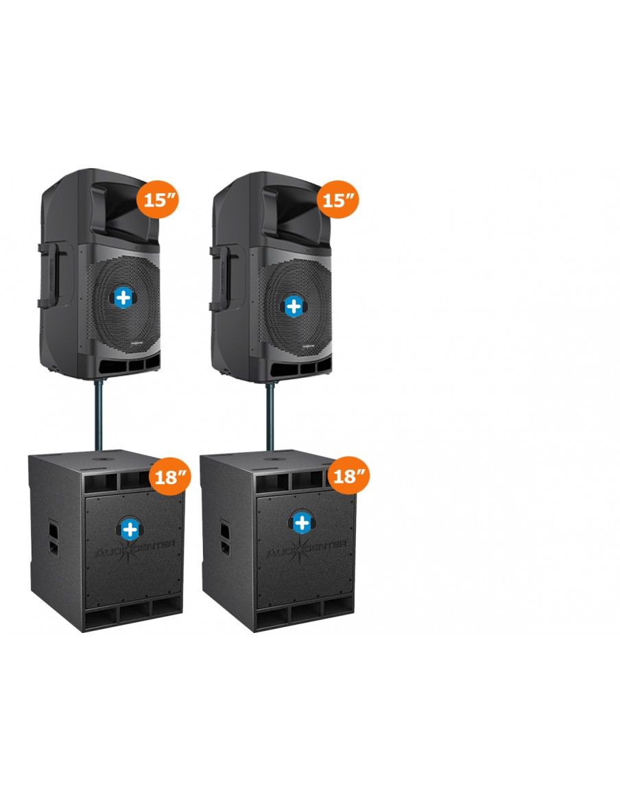 DENVER POWER DISCOSHOW 7200W -EQUIPO DE SONIDO 2X15" + 2 xSUB 18" - 1