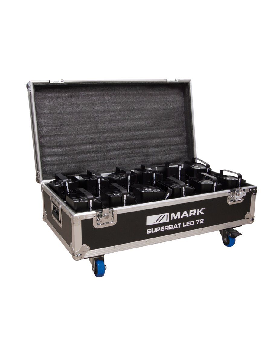 MARK 12x SUPERBAT LED 72 + Rack 12x Proyectores + rack