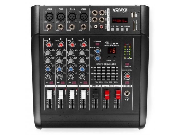 Vonyx AM5A 5 Channel Amplified Mixer BT | Mas Que Sonido