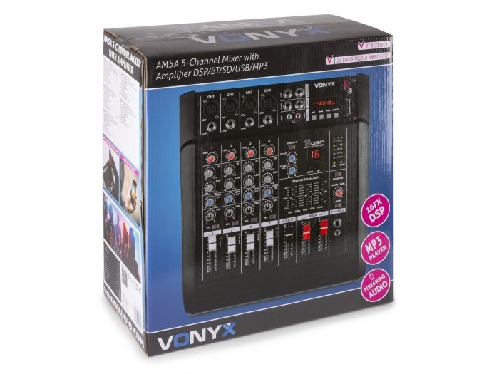 Vonyx AM5A 5 Channel Amplified Mixer BT | Mas Que Sonido