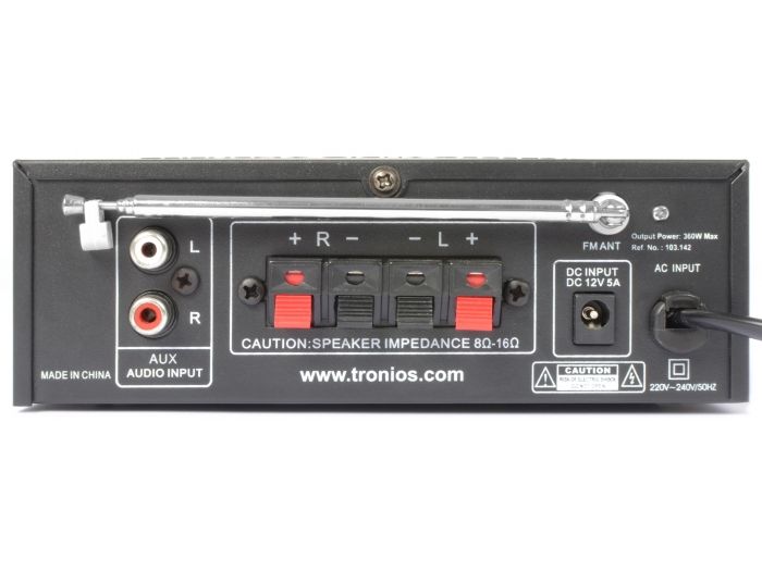Skytronic AV360 Mini amplificador con FM/SD/USB/MP3