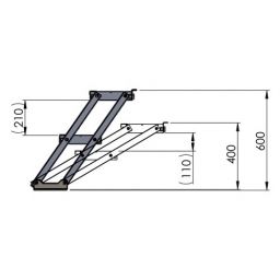 Power Dynamics 750AS Escaleras ajustables 40 - 60cm 2