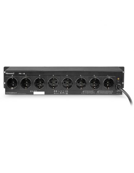 beamZ PS08S Panel de interruptores 8 canales con conectores Schuko 154040 - 3