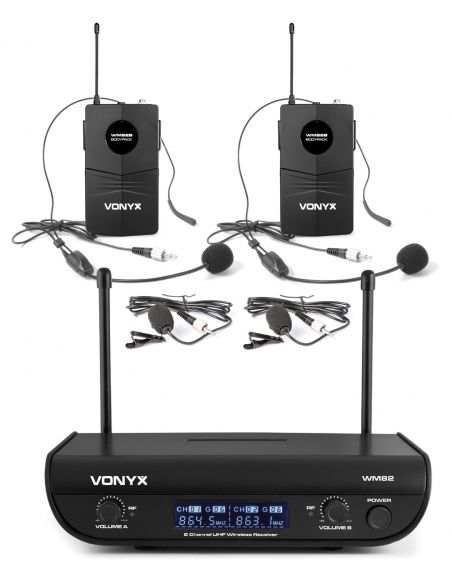 Vonyx WM82B Micro UHF digital 2ch BP | Mas Que Sonido