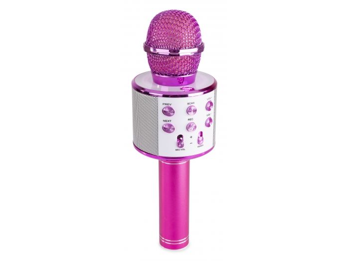 Max KM01 Micrófono de Karaoke con altavoz incorporado BT/MP3 Rosa 