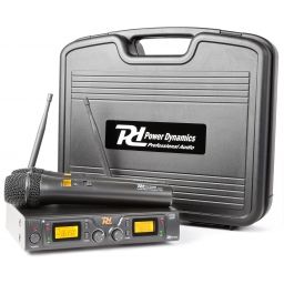Power Dynamics PD782 Microfono Inalambrico UHF 2x 8 Canales con 2 Micrófonos  | Mas Que Sonido