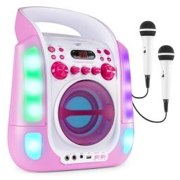Fenton SBS30P Sistema Karaoke con CD y 2 micros Rosa 130172 - 1