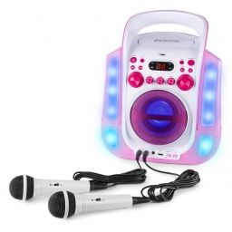 Fenton SBS30P Sistema Karaoke con CD y 2 micros Rosa 130172 - 1 2