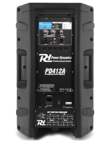 Power Dynamics PD412A Bafle Activo Bi-amplificado 12" 1400W 178263 - 2