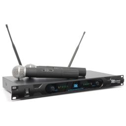 Power Dynamics PD722H 2 Canales UHF Microfono Inalambrico con 2 Microfonos 179140 - 1