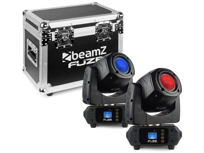 Beamz Fuze75S Set 2 pcs Cabeza Movil Spot 75W LED en Flightcase