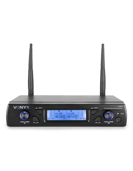 Vonyx WM62 Micrófono inalámbrico UHF 16Ch con 2 micrófonos de mano 179262 - 3