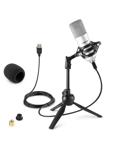 Vonyx CM300S Micrófono de estudio USB Plata 173508