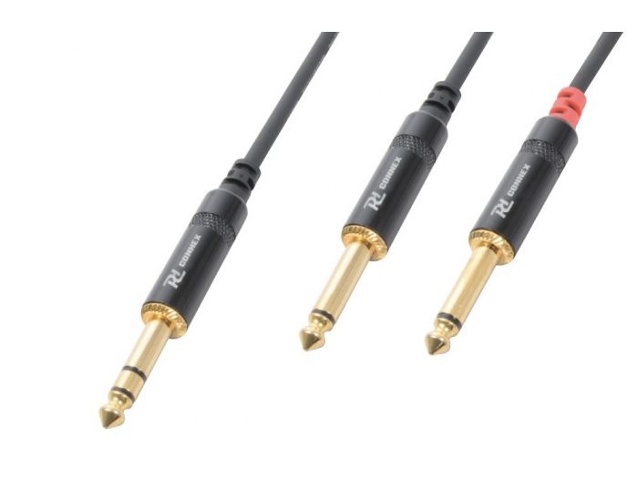 PD-Connex CX76-3 Cable 6.3 Stereo- 2x6.3 Mono 3.0m 177045 - 1