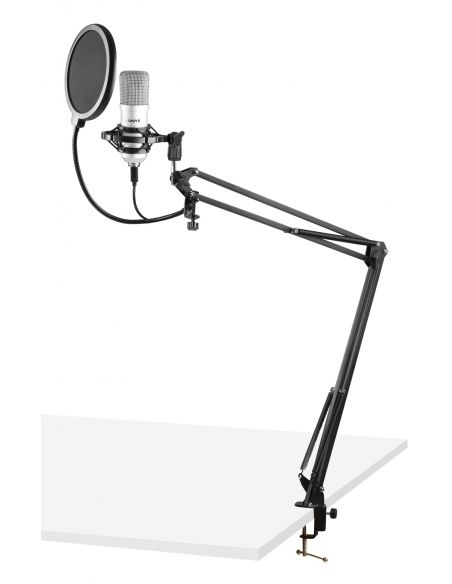 Vonyx CMS300S Micrófono de estudio Set USB Plata 173514