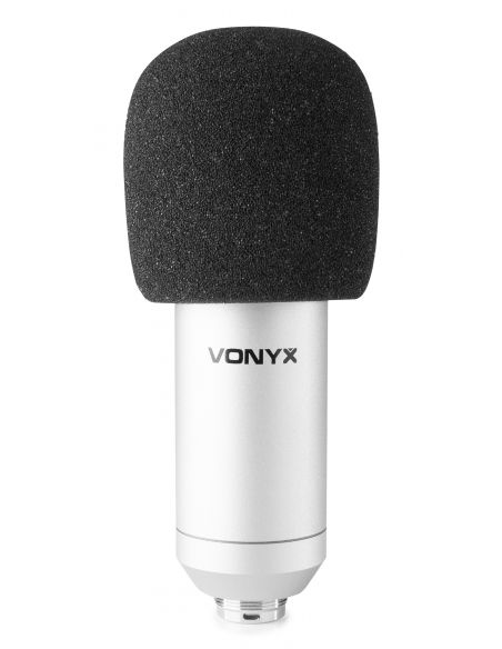 Vonyx CMS300S Micrófono de estudio Set USB Plata 173514