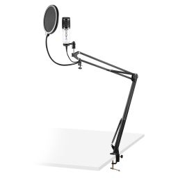 Vonyx CMS320W Kit de micrófono estudio USB Blanco con Echo 173560 - 1