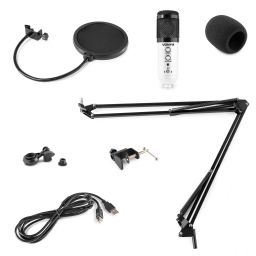 Vonyx CMS320W Kit de micrófono estudio USB Blanco con Echo 173560 - 1 2