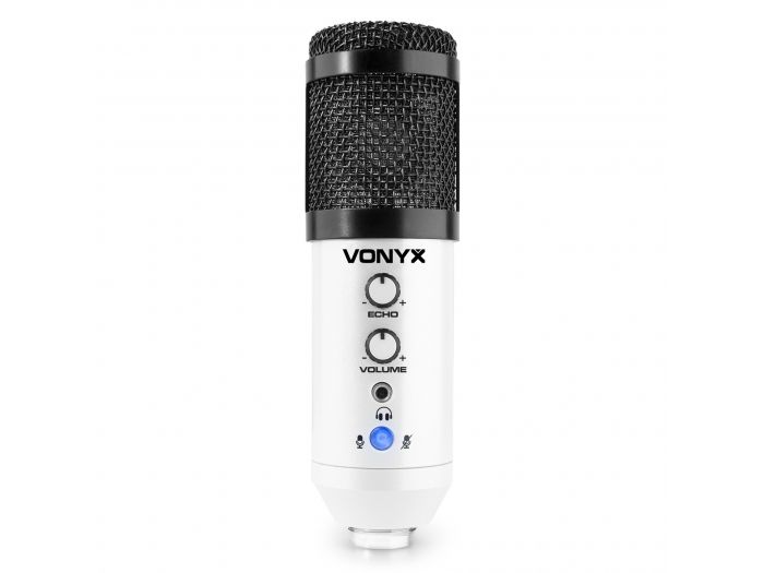 Vonyx CMS320W Kit de micrófono estudio USB Blanco con Echo 173560 - 4