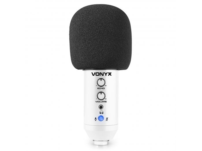Vonyx CM320W Micrófono estudio USB Blanco con Echo 173554 - 6