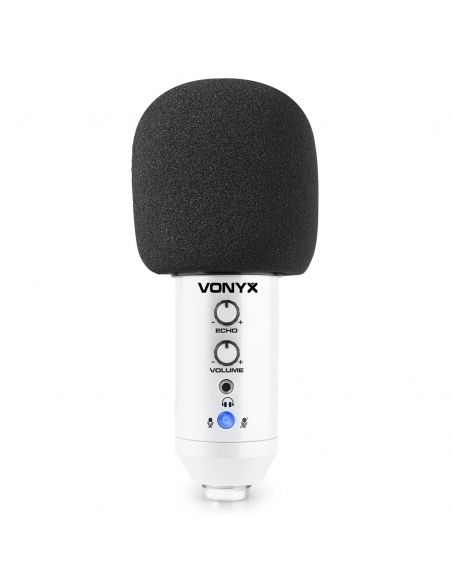 Vonyx CM320W Micrófono estudio USB Blanco con Echo 173554 - 6