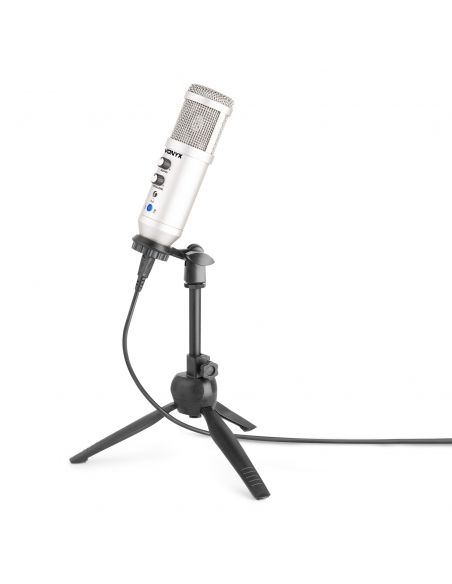 Vonyx CM320S Micrófono estudio USB Titanio con Echo 173552 - 1