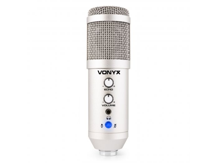 Vonyx CM320S Micrófono estudio USB Titanio con Echo 173552 - 4