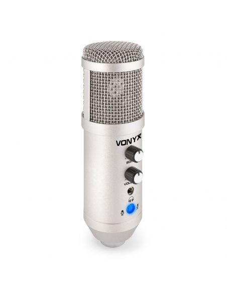 Vonyx CM320S Micrófono estudio USB Titanio con Echo 173552 - 5