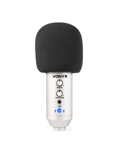 Vonyx CM320S Micrófono estudio USB Titanio con Echo 173552 - 6