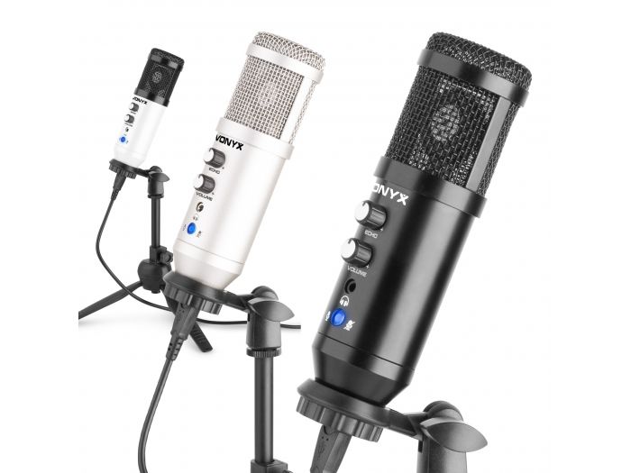 Vonyx CM320S Micrófono estudio USB Titanio con Echo 173552 - 8