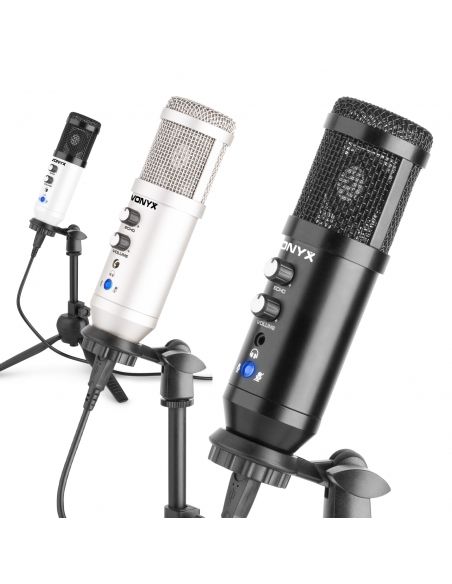 Vonyx CM320S Micrófono estudio USB Titanio con Echo 173552 - 8