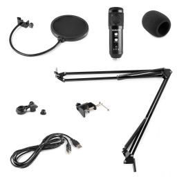Vonyx CMS320B Kit de micrófono estudio USB Negro con Echo 173556 - 1 2