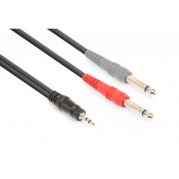 Vonyx CX332-6 Cable 3.5mm Stereo - 2x 6.3mm Mono 6m 177772 - 1