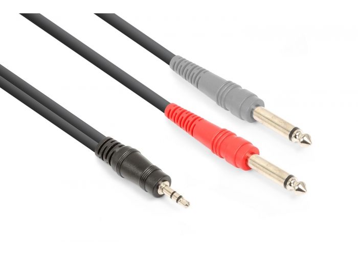 Vonyx CX332-6 Cable 3.5mm Stereo - 2x 6.3mm Mono 6m 177772 - 1