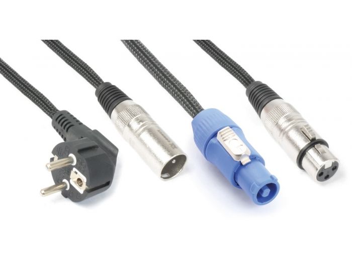 beamZ Pro CX08-15 Ligero Combi Cable Schuko - XLR M / Alimentacion A - XLR F 15m 176736 - 1